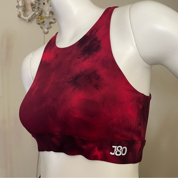 J80 Women's Hybrid Cross Back Removable Pads Sports Bra Red Size “S” - Picture 6 of 11